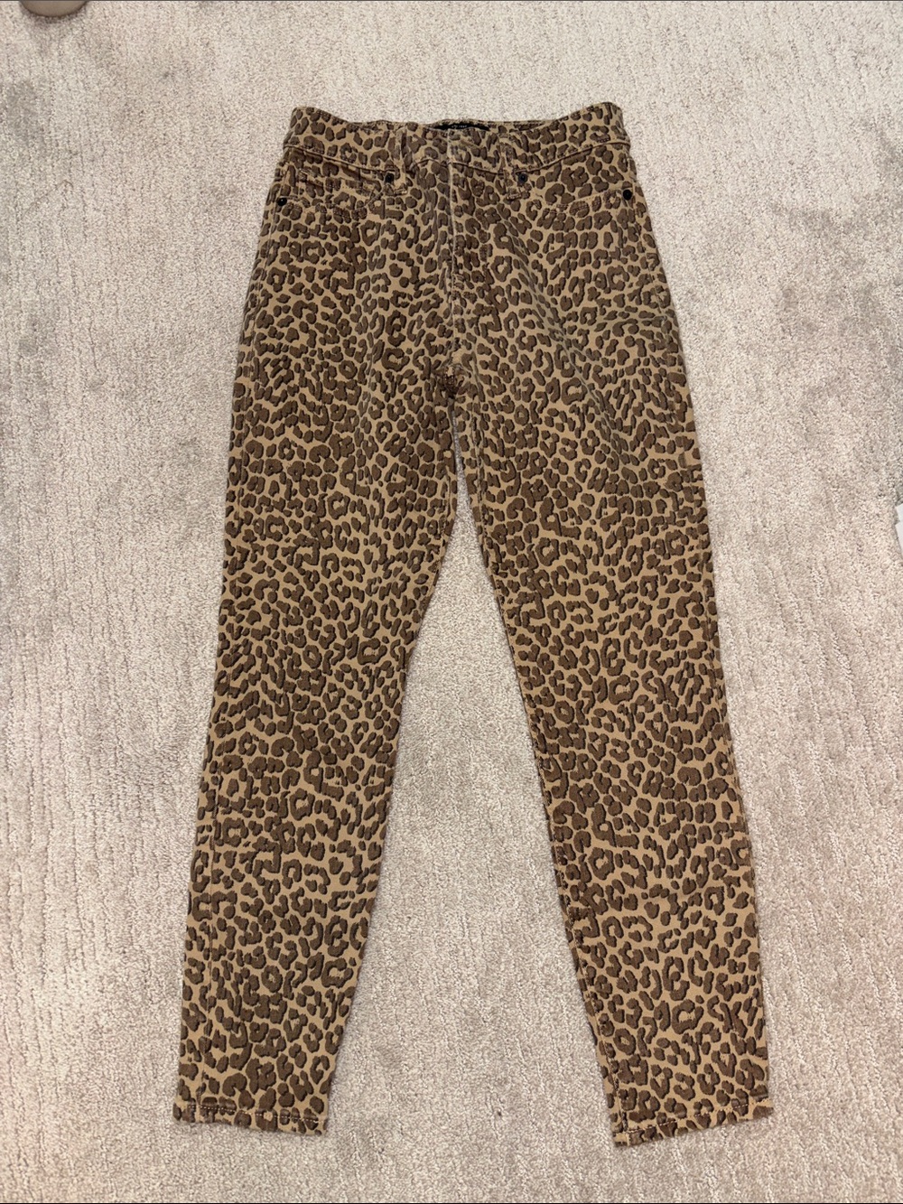 Lucky Brand Leopard Print Skinny Jeans in Tan and Brown